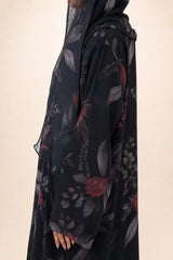 Noir bloom - Black Abaya