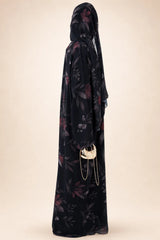 Noir bloom - Black Abaya