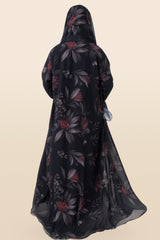 Noir bloom - Black Abaya