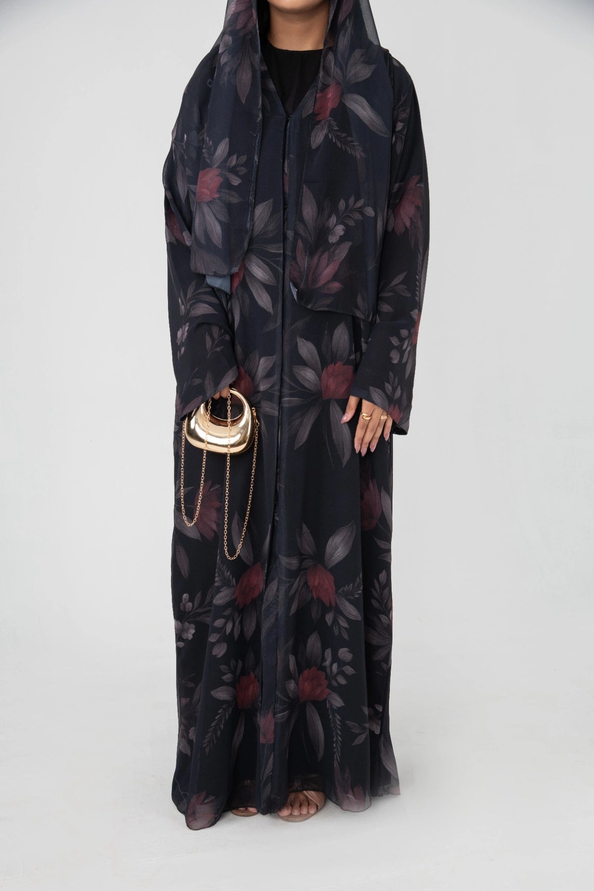 Noir bloom - Black Abaya