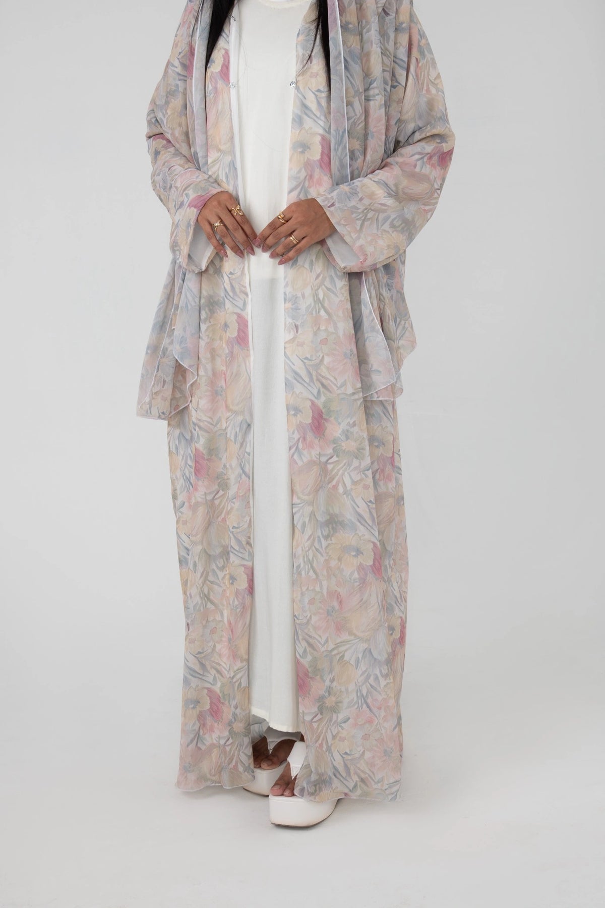 Blush Meadow  - Cream Abaya