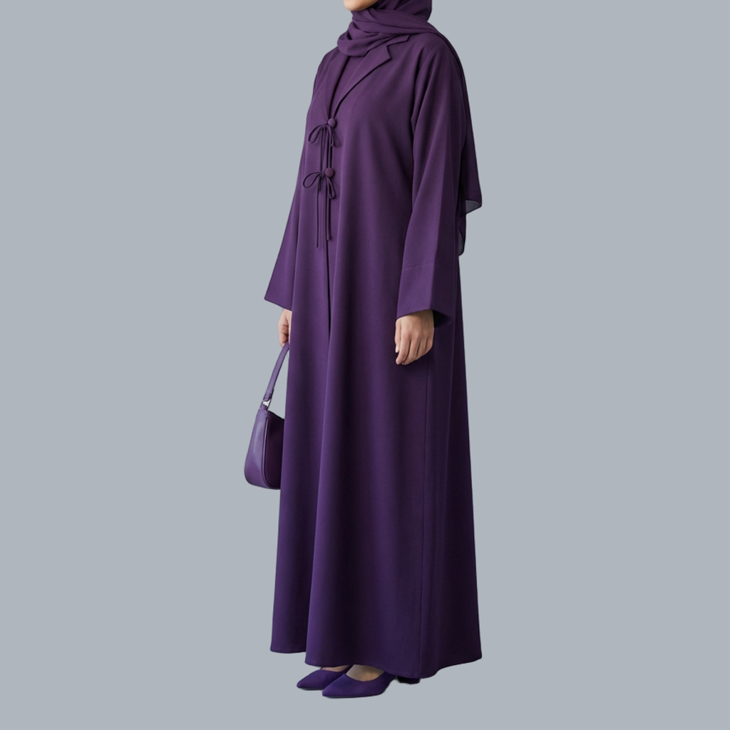 Deep Violet - Bow-Tie Abaya