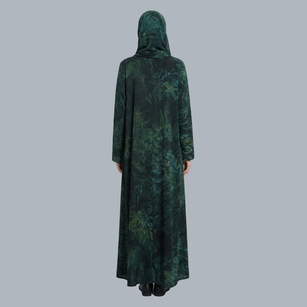 Green Printed Abaya