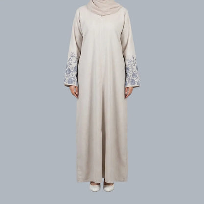 Blue Floral - Embroidered Abaya