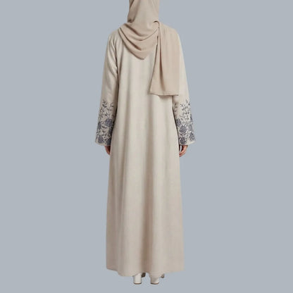 Blue Floral - Embroidered Abaya