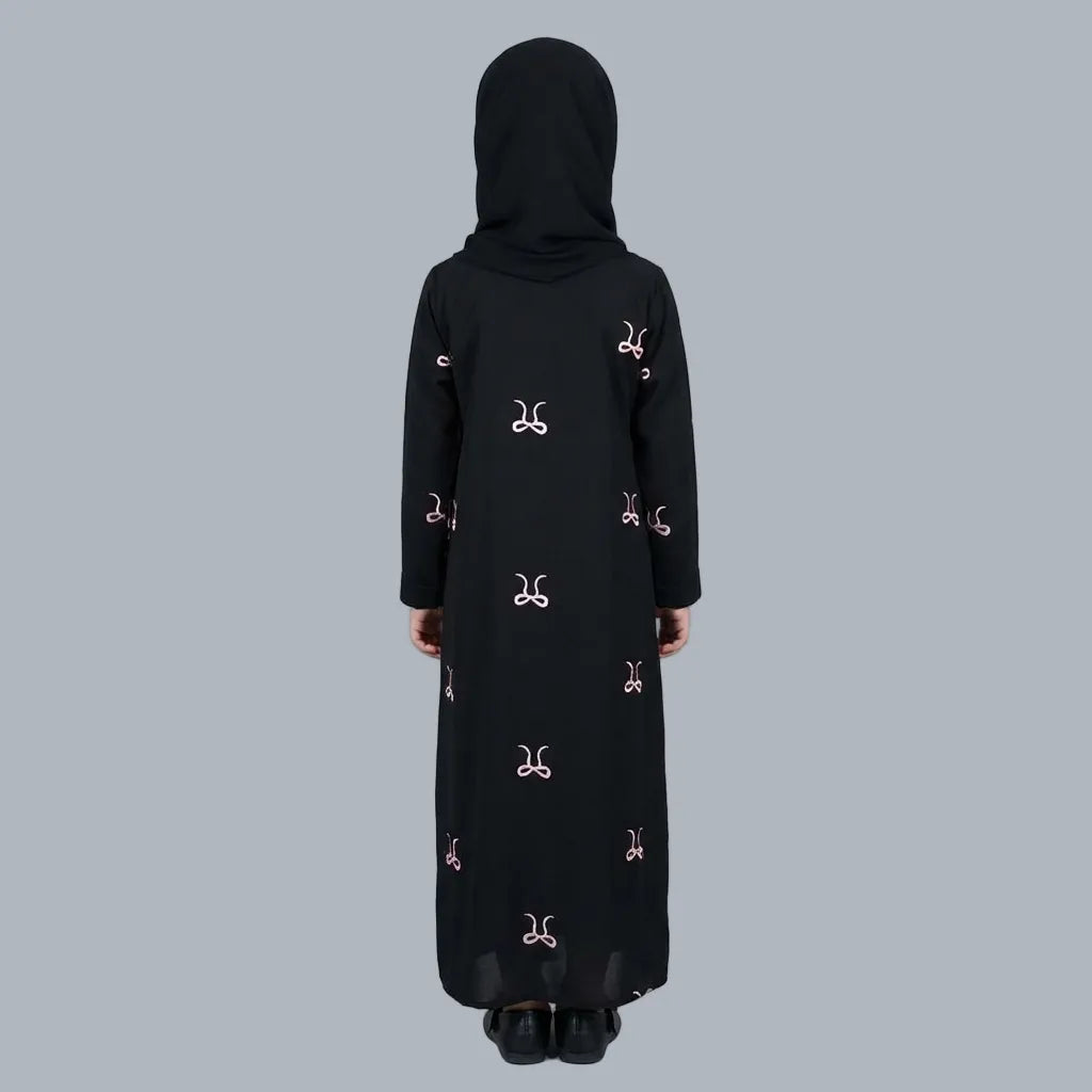 Black & Pink - Kids Abaya