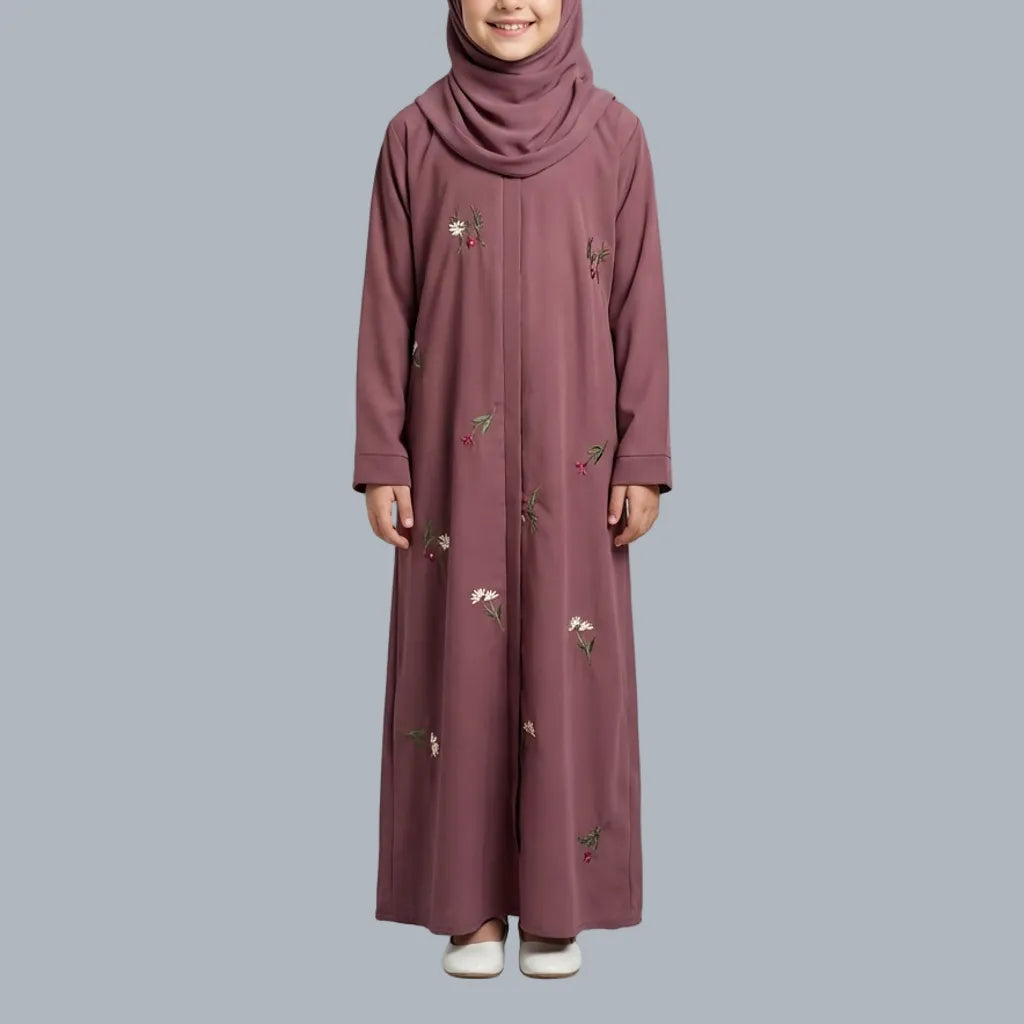 Red Flowers - Kids Abaya
