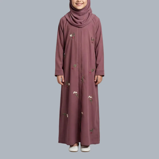 Red Flowers - Kids Abaya